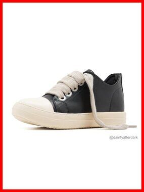 Jumbo Lace-Up Canvas Sneakers Women Wide Eyelets Walking Shoes